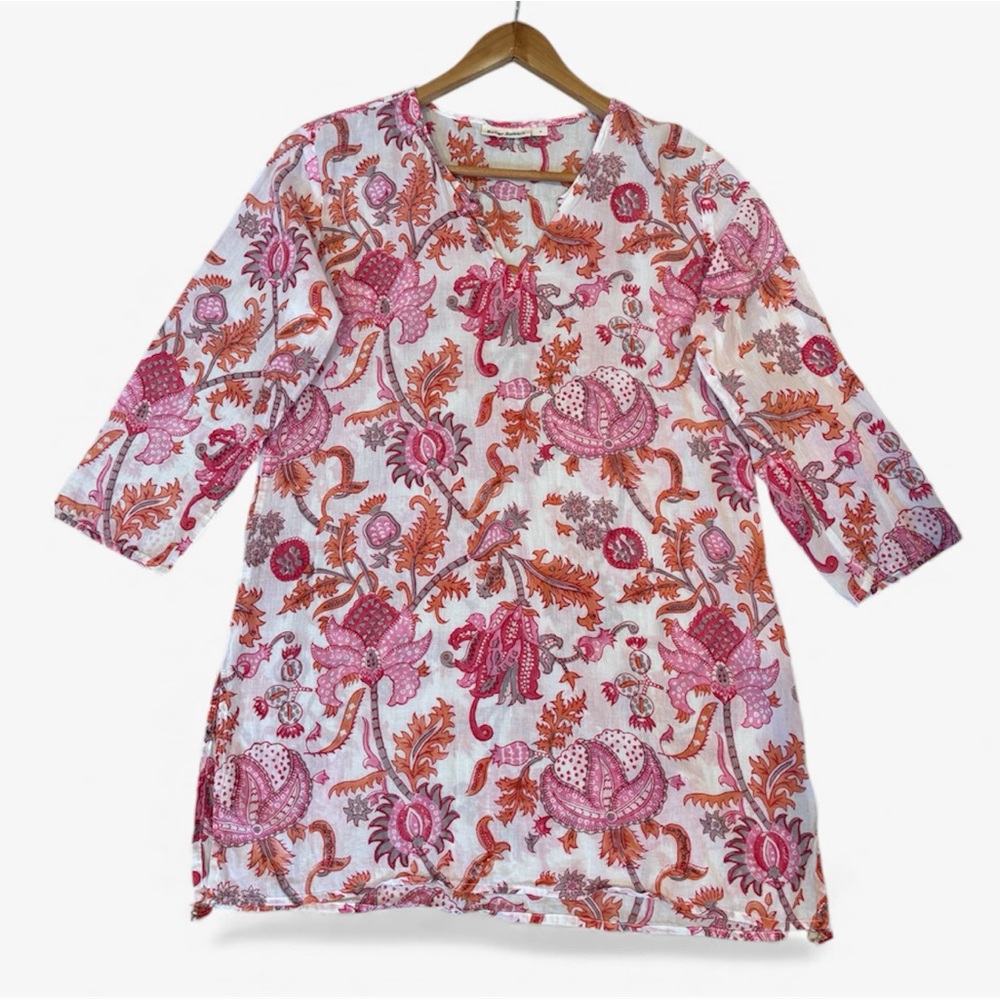 Roller Rabbit Amanda Block Print Tunic Top - Picture 2 of 10